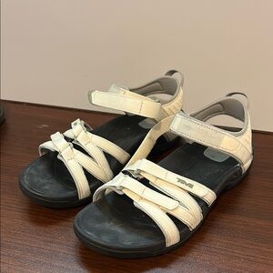 Women’s Teva Off White Velcro Strap Sandals